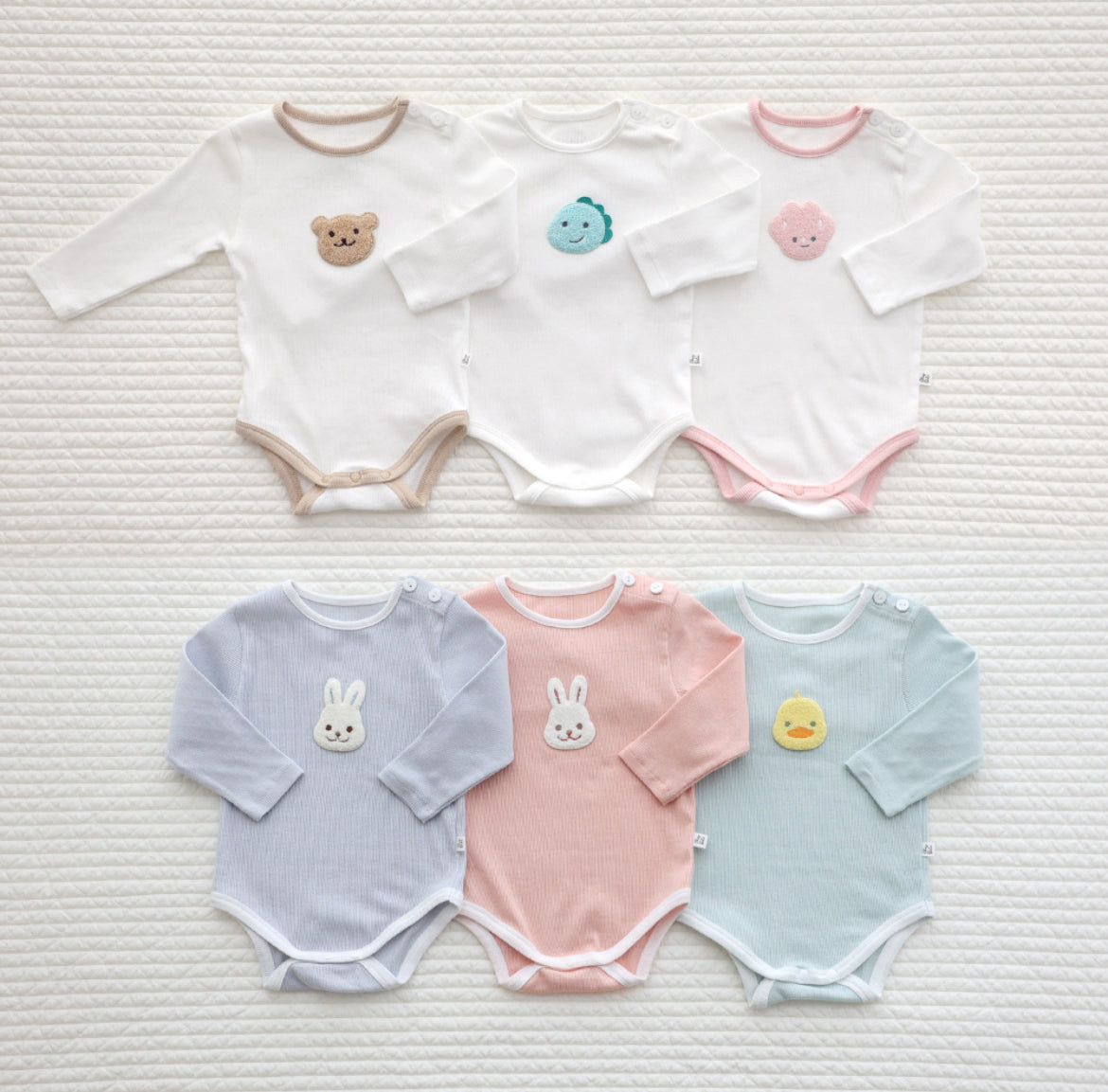 韓國製柔軟嬰兒連身衣包屁衣 Long sleeve Soft Baby Bodysuit